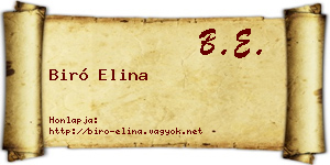 Biró Elina névjegykártya