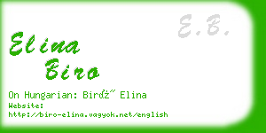 elina biro business card